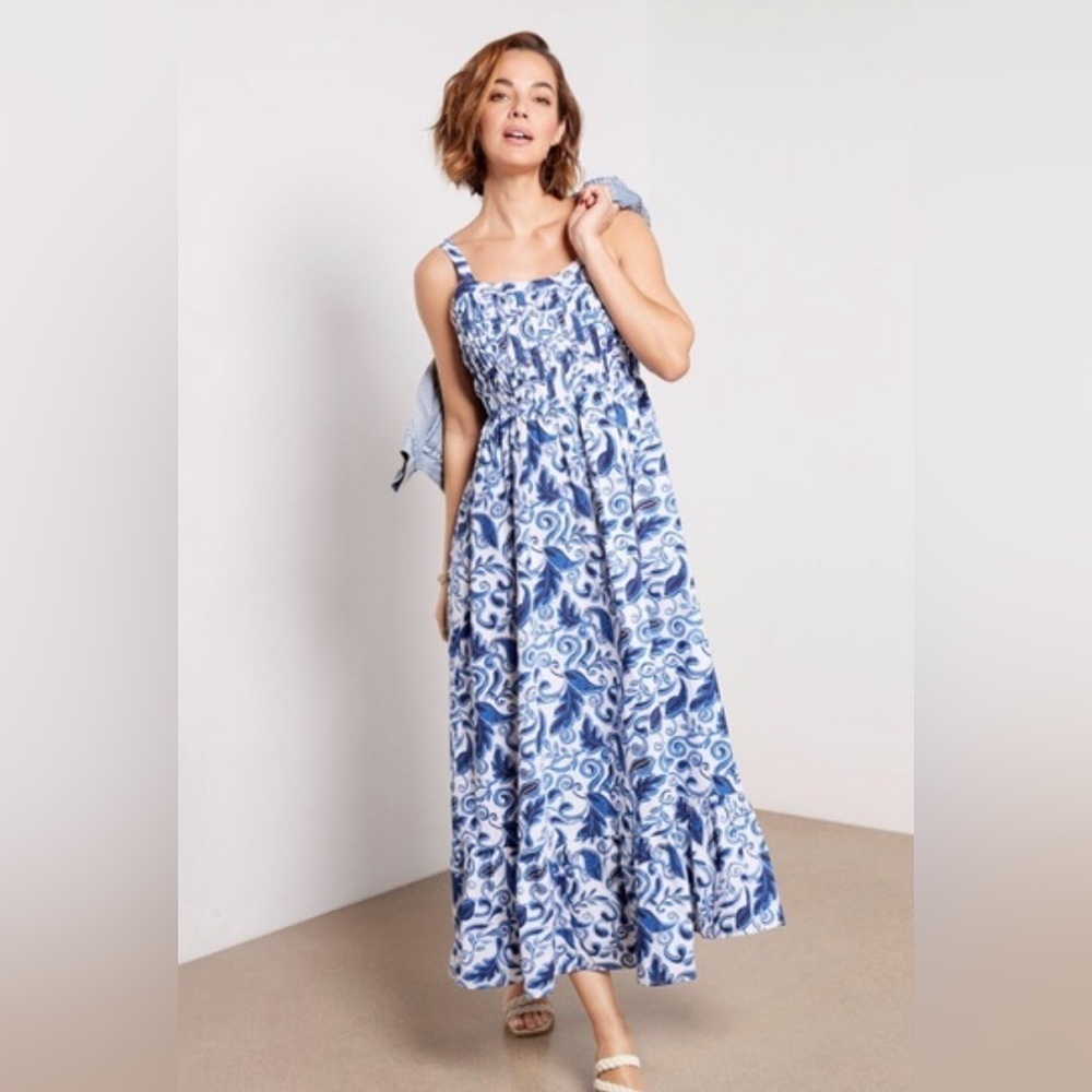 NWT Cleobella- Tia Ankle Dress in Color Azulejo. Size XS